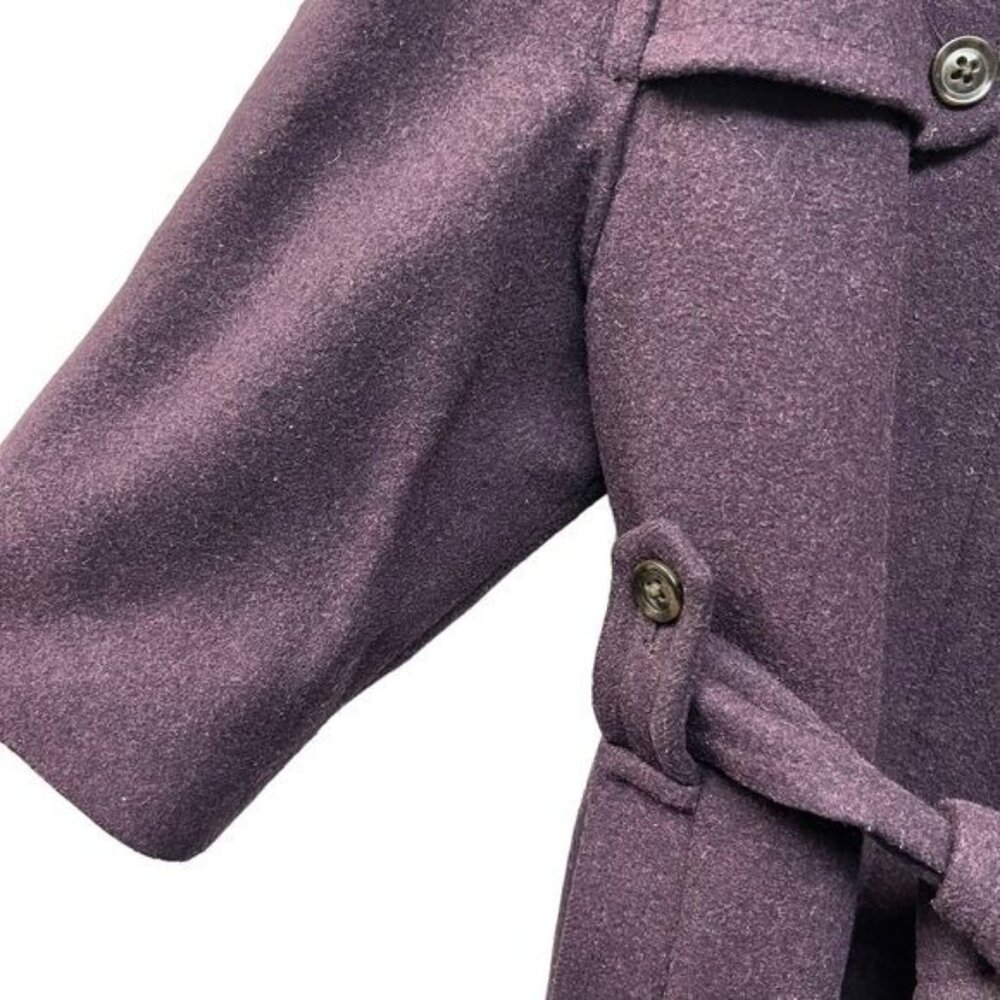 Gap Petites Y2K Purple Wool Winter Overcoat - Picture 4 of 10